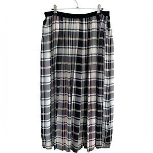 press - plaid pleated chiffon Skirt - XL China